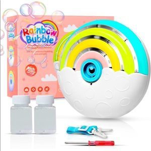 Rainbow Musical Light Up Bubble Machine with Strap!